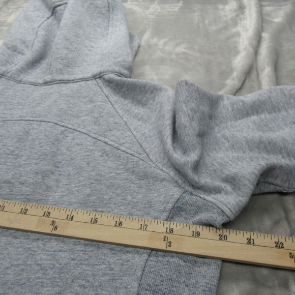 Lululemon Scuba Hoodie 10 Gray Heavyweight Full Zip Athletic Distressed READ - Picture 10 of 13